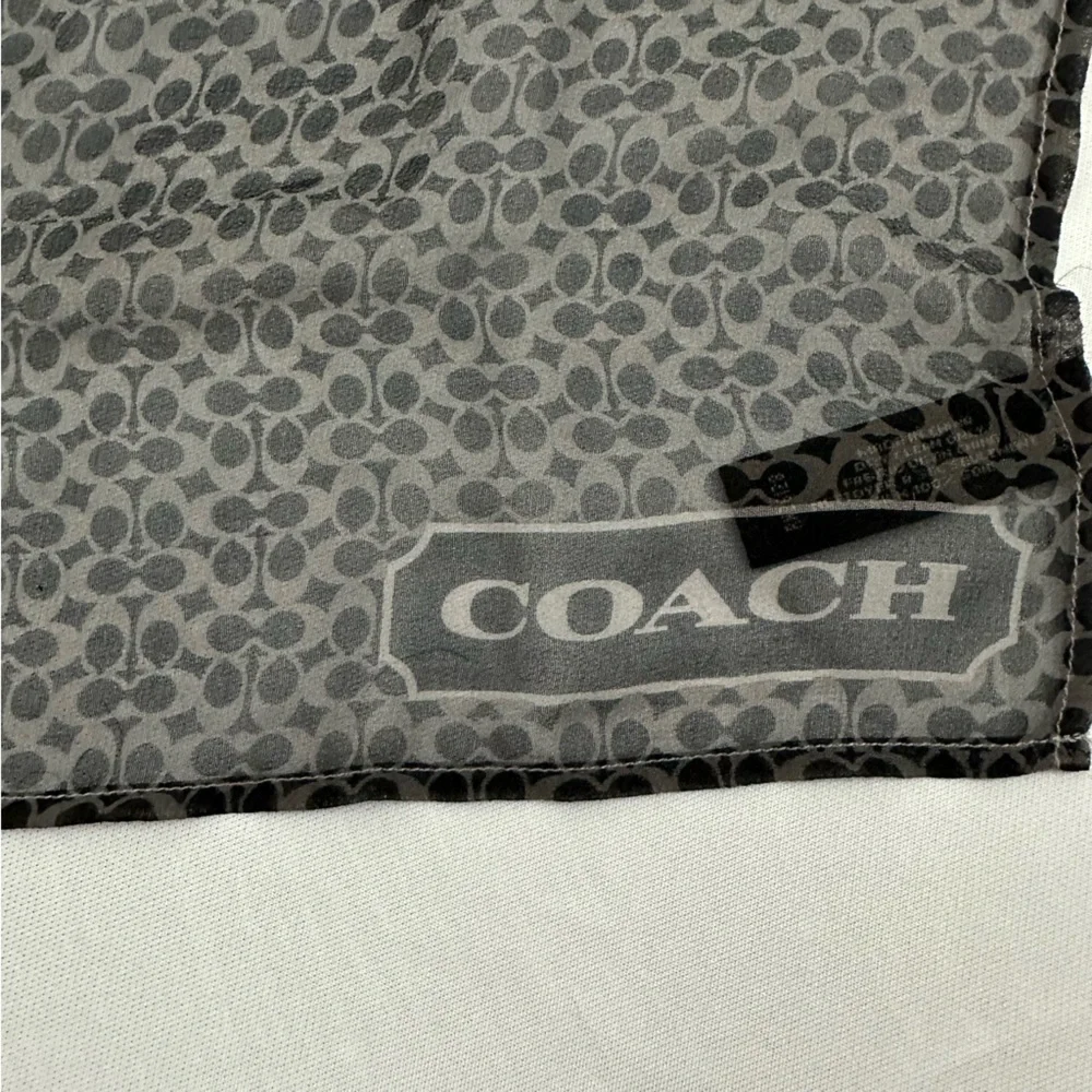 Coach square silk black and white bandana scarf
